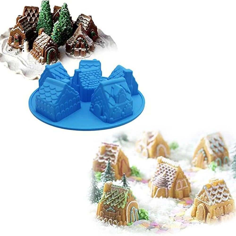 10.2'' Christmas Gingerbread House Silicone Baking Mold, Anniversary Birthday Tr - Picture 8 of 9